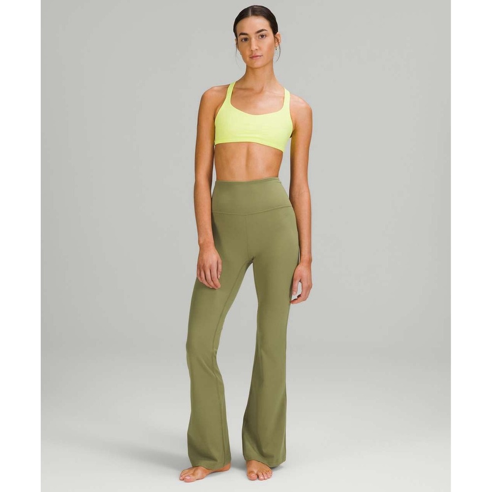 Lululemon Groove Super-High-Rise Flared Pant Nulu Bronze Green Size 4 Inseam 34"